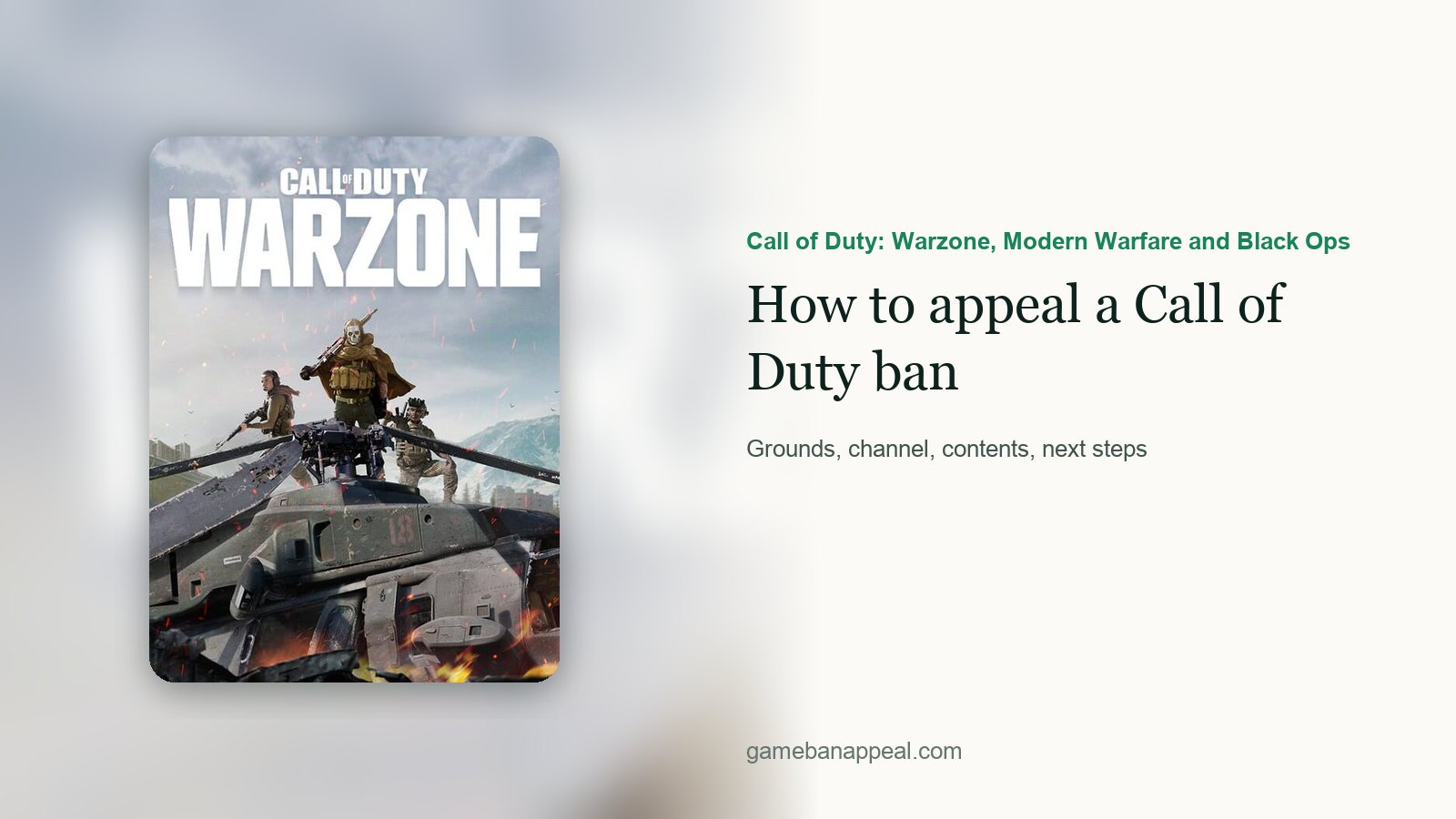 Call of Duty: Warzone, Modern Warfare and Black Ops artwork beside the title of the guide