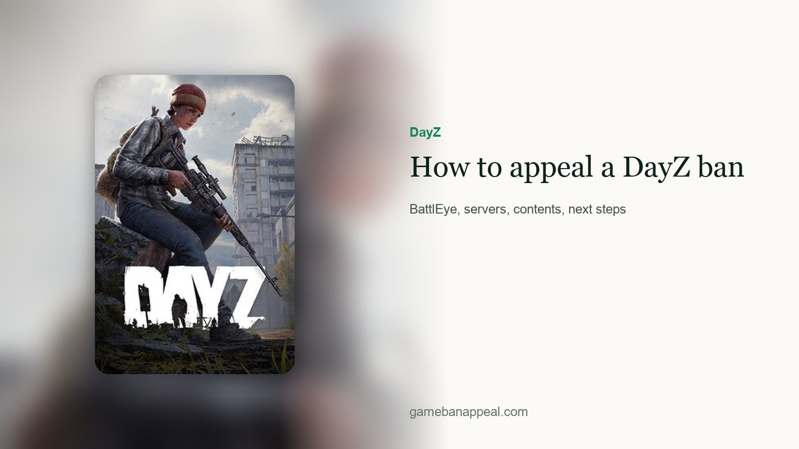DayZ artwork beside the title of the guide