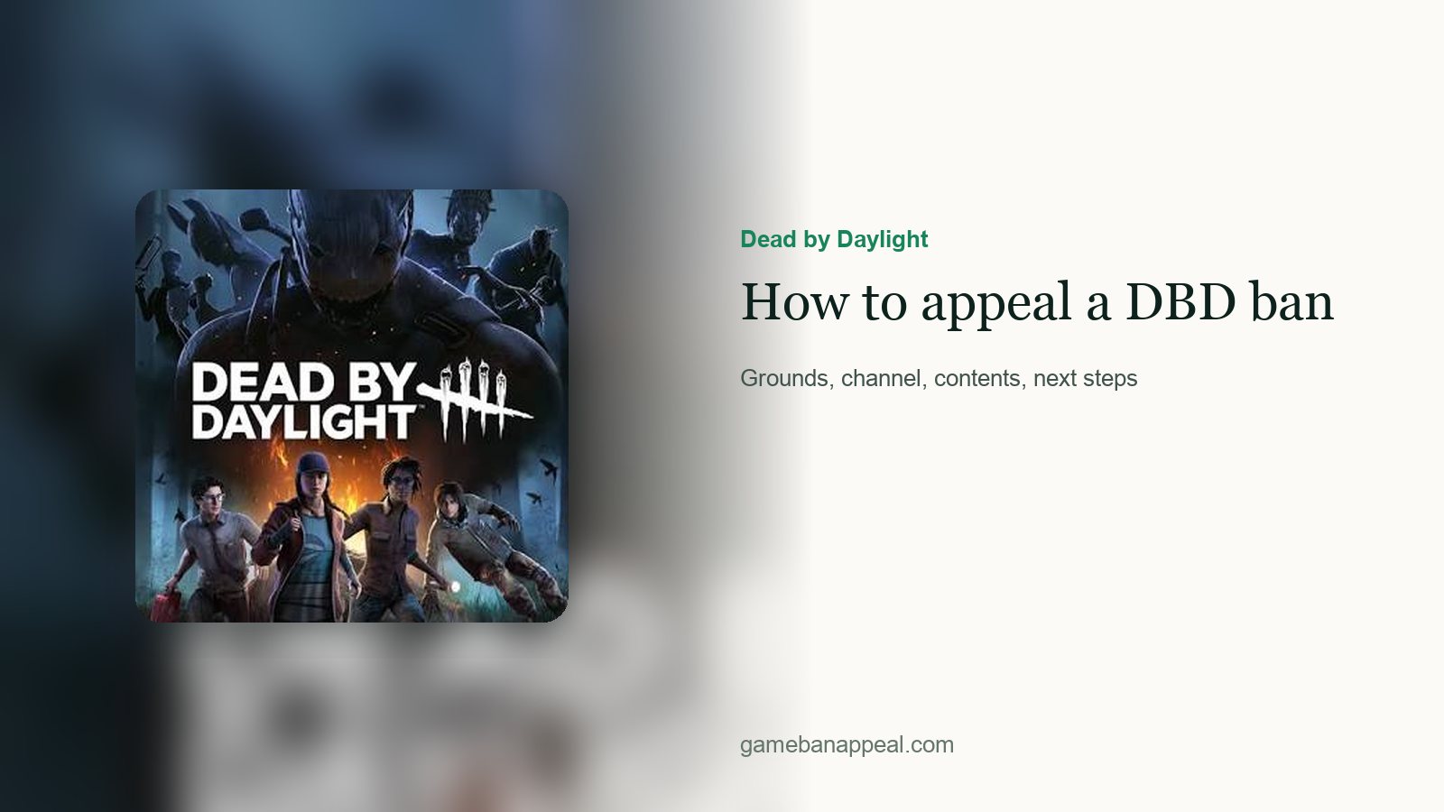 Dead by Daylight artwork beside the title of the guide