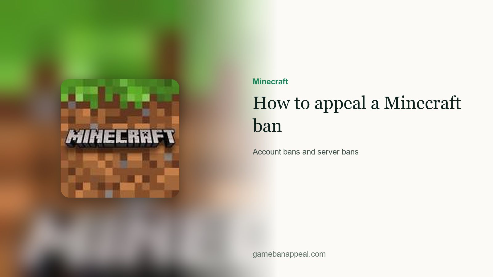 Minecraft artwork beside the title of the guide