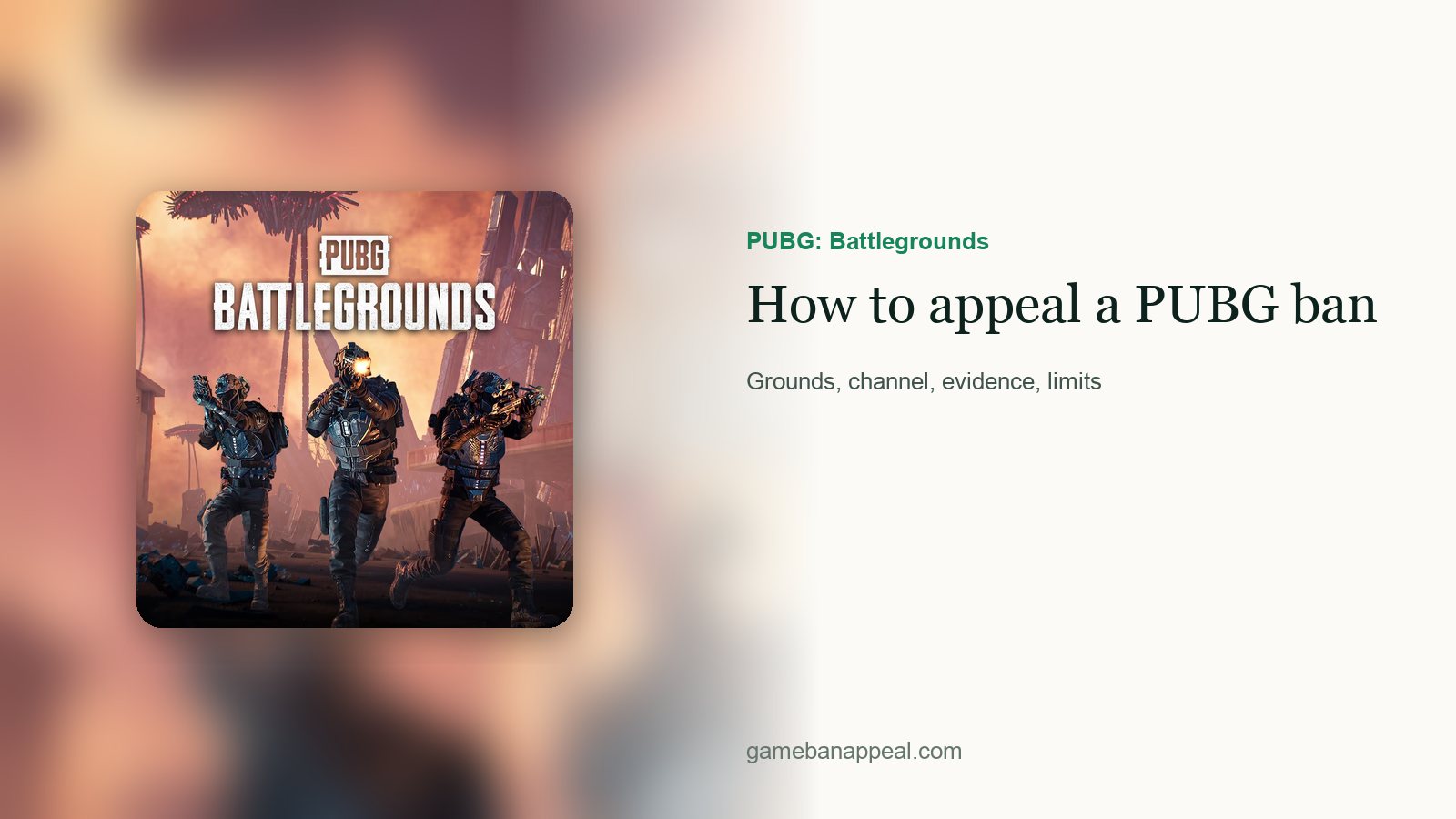 PUBG: Battlegrounds artwork beside the title of the guide