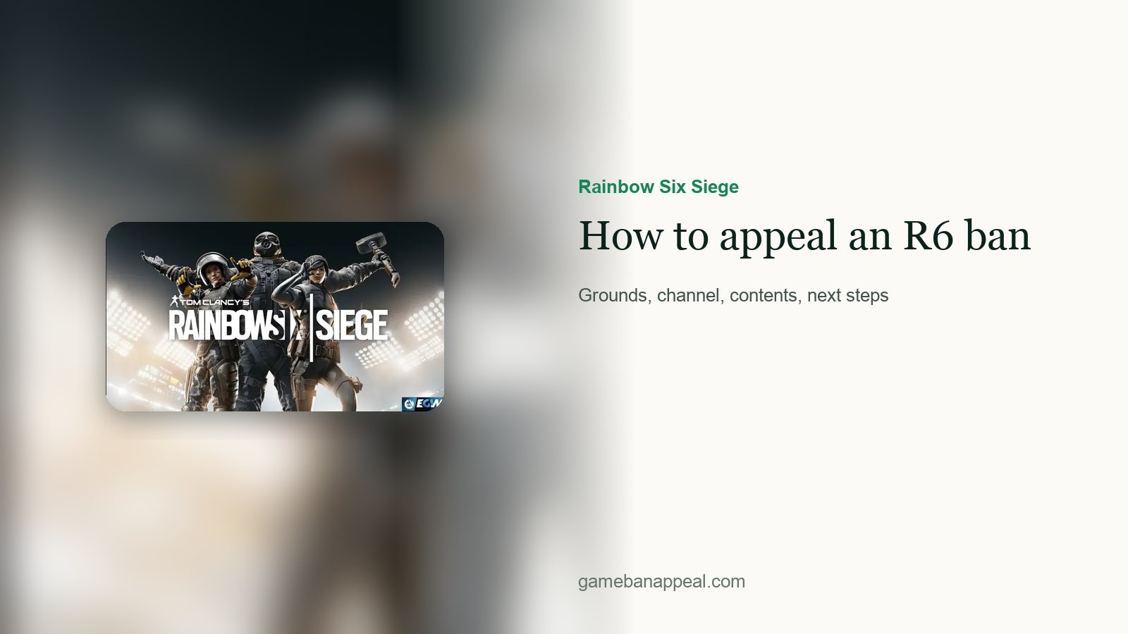 Rainbow Six Siege artwork beside the title of the guide